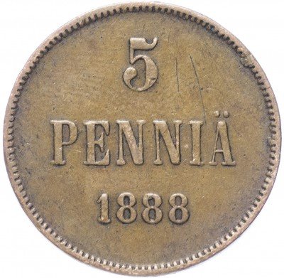 купить 5 пенни 1888, монета для Финляндии