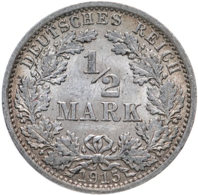 купить Германия 1/2 марки (mark) 1915 A знак монетного двора: "A" - Берлин
