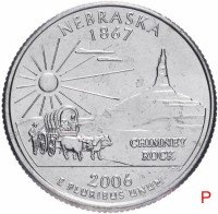 купить США 1/4 доллара (квотер, 25 центов) 2006 P "Штат Небраска"