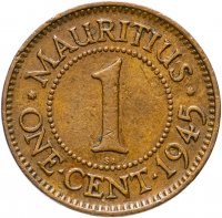 купить Маврикий 1 цент (cent) 1945