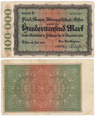 купить Германия 100000 марок 1923 год.. Эссен Essen
