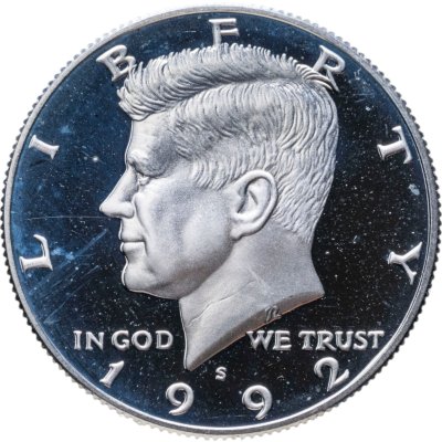 купить США 50 центов (1/2 доллара, half dollar) 1992 Proof Kennedy Half Dollar (Кеннеди) знак монетного двора "S" - Сан-Франциско