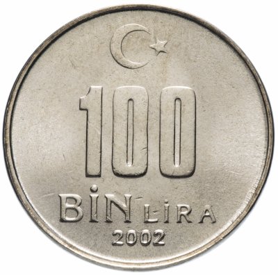 купить Турция 100000 лир (lira) 2002