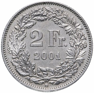 купить Швейцария 2 франка 2001