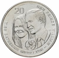 Купить Австралия 20 центов (cents) 2011 Свадьба Принца Уильяма и Кэтрин Миддлтон