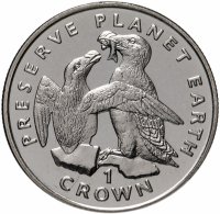 купить Остров Мэн 1 крона (crown) 1996 "Заповедник планета Земля - Гагарки"