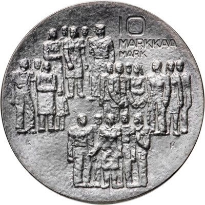 купить Финляндия 10 марок (markkaa) 1977 KH 60 лет независимости