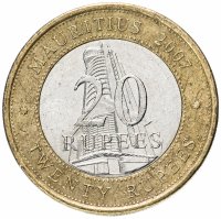 купить Маврикий 20 рупий 2007 "40 лет Банку Маврикия"