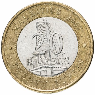 купить Маврикий 20 рупий 2007 "40 лет Банку Маврикия"
