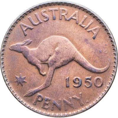 купить Австралия 1 пенни (penny) 1950 Точка после "PENNY"