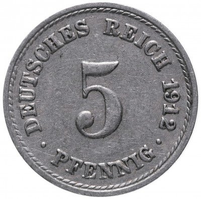 купить Германия 5 рейх пфеннигов 1912 "A"