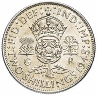 купить Великобритания 2 шиллинга (флорин, shillings) 1945