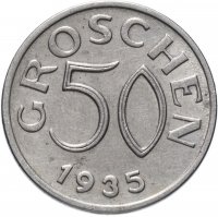 Купить Австрия 50 грошей (groschen) 1935