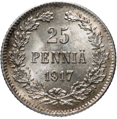 купить 25 пенни (pennia) 1917 S гербовый орёл без корон