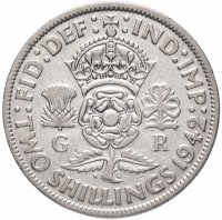 купить Великобритания 2 шиллинга (флорин, shillings) 1942