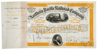 купить Акция США Northern Pacific Railroad Company ( С ордером на покупку), 1881 г.