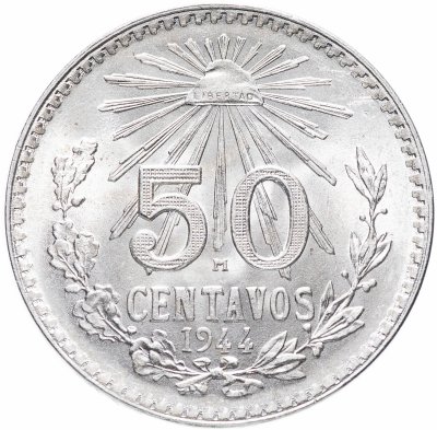 купить Мексика 50 сентаво (centavos) 1944