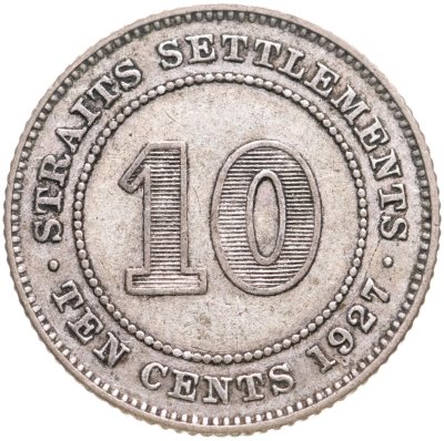 купить Стрейтс Сетлментс 10 центов (cents) 1927