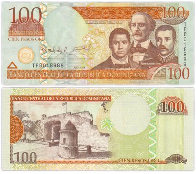 купить Доминиканская республика 100 песо 2009 (Pick 177b)