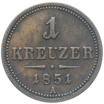 купить Австрия 1 крейцер (kreuzer) 1851 A