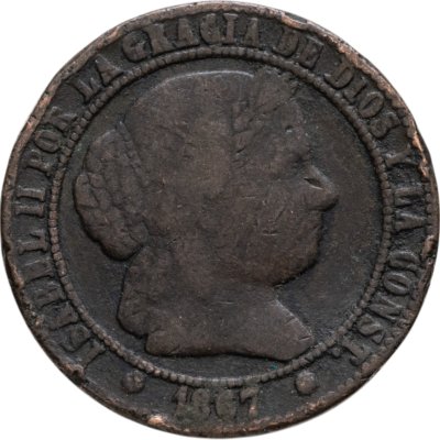 купить Испания 2 1/2 сентимо (centimos) 1867