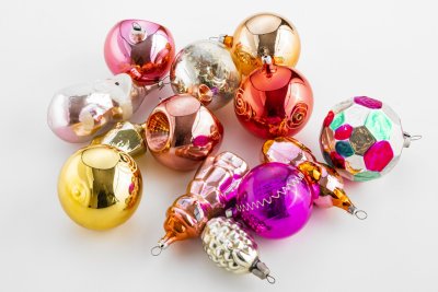 купить Набор из 13 елочных игрушек, стекло, металл, СССР, 1960-1980 гг.