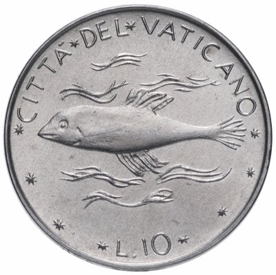 купить Ватикан 10 лир (lire) 1970-1977, случайный год