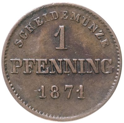 купить Германия, Бавария 1 пфенниг 1871