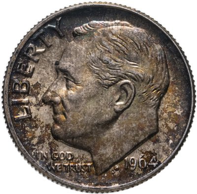 купить США 10 центов (дайм, one dime) 1964 "Silver Roosevelt Dime"