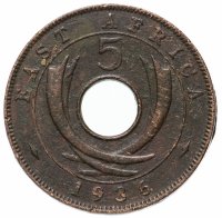 Купить Британская Восточная Африка 5 центов 1936