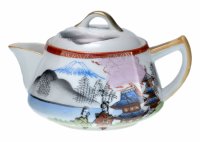 Купить Чайник "Пагода у водоема", фарфор, роспись, Китай, 1990-2000 гг.