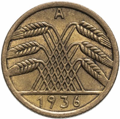 купить Германия 5 рейхспфеннигов (reichspfennig) 1936, знак монетного двора "A" — Берлин