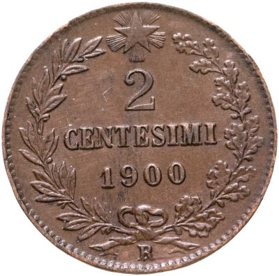купить Италия 2 чентезимо (centesimo) 1900