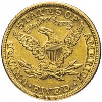 Купить США 5 долларов (dollars) 1881 Половина орла
