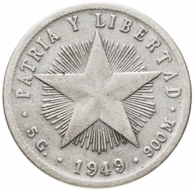 купить Куба 20 сентаво (centavos) 1949