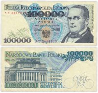 Купить Польша 100000 злотых 1990 (Pick 154a)