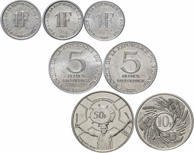 купить Бурунди набор из 7 монет 1980-2011