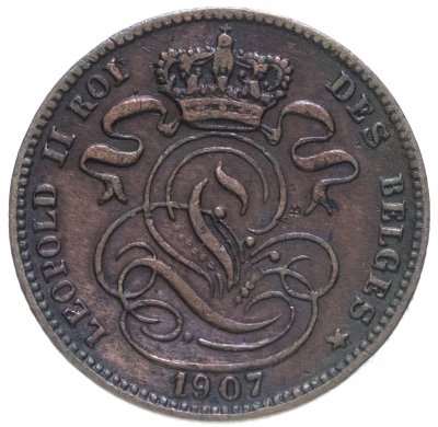 купить Бельгия 1 сантим (centime) 1907 Надпись на французском - 'DES BELGES'