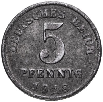 купить Германия 5 пфеннигов (pfennig) 1918, знак монетного двора: "D" - Мюнхен