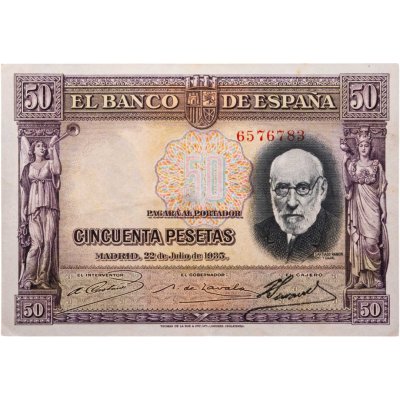 купить Испания 50 песет 1935 (Pick 88)