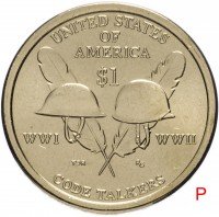 Купить США 1 доллар (dollar) 2016 Р "Коренные Американцы - Индейцы-радисты"