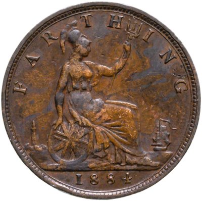купить Великобритания 1 фартинг 1884