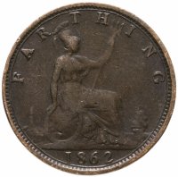 купить Великобритания 1 фартинг (farthing) 1862