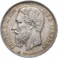 Купить Бельгия 5 франков (francs) 1868