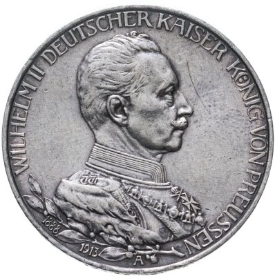 купить Германская Империя, Пруссия 3 марки (mark) 1913 A 25 лет правлению Вильгельма II