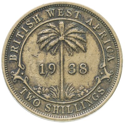 купить Британская Западная Африка 2 шиллинга (shillings) 1938