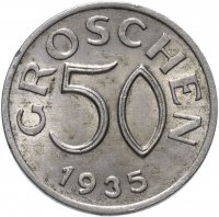 Купить Австрия 50 грошей (groschen) 1935