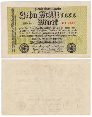 купить Германия 10000000 марок 1923 года