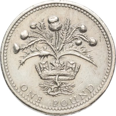 купить Великобритания 1 фунт (pound) 1984 Репейник в короне