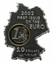 купить Науру 10 долларов 2002 "Первый выпуск евро" в футляре Редкость
